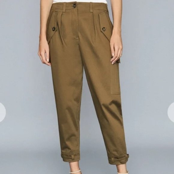 Reiss Pants & Jumpsuits Reiss Bleeker Khaki Tapered Cargo Pants
